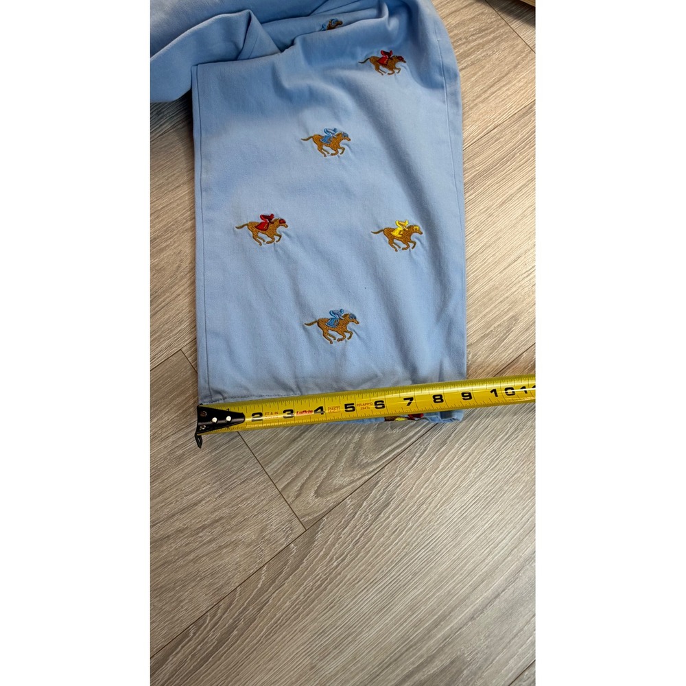 Castaway Nantucket Island Mens 42 Blue Horse Racing Embroidered Chino Pants - Picture 6 of 8